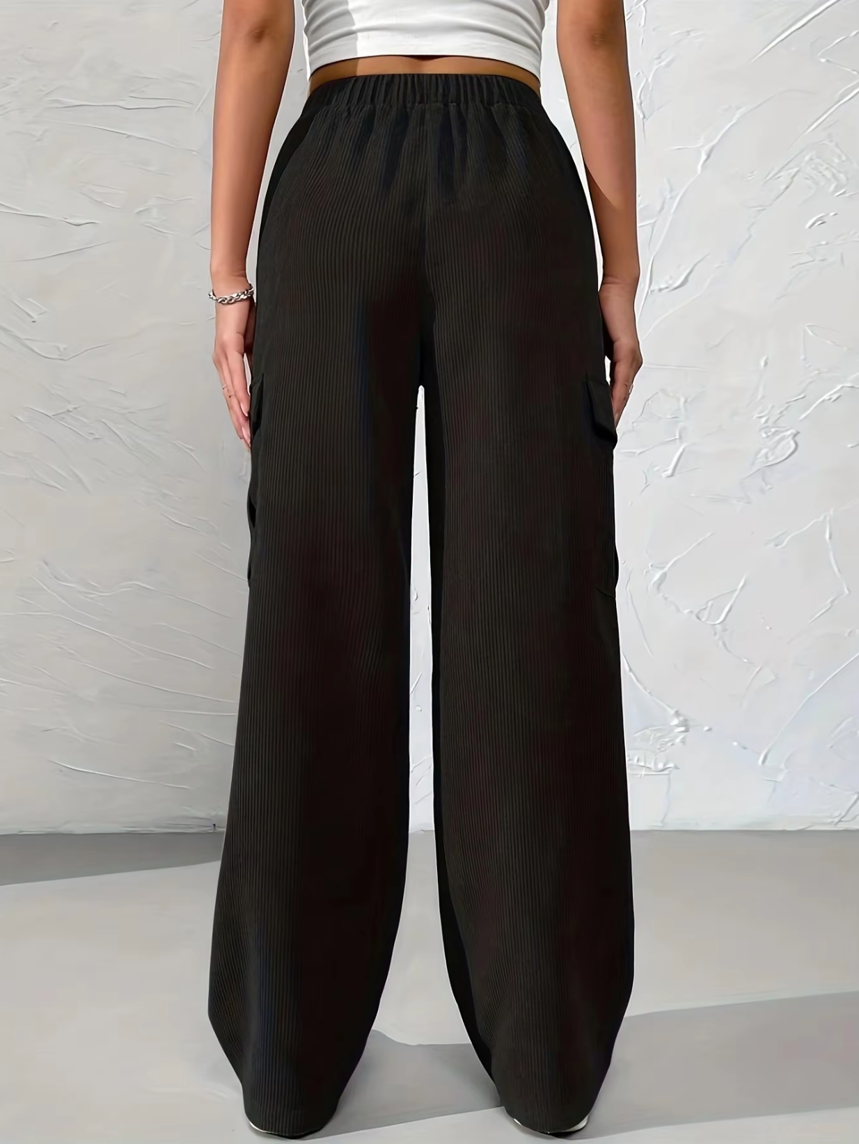Pilar | Wide-leg corduroy cargo pants