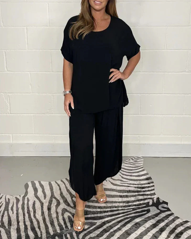 Ondina® | And Relaxed Two-Piece Suit In Plain Color