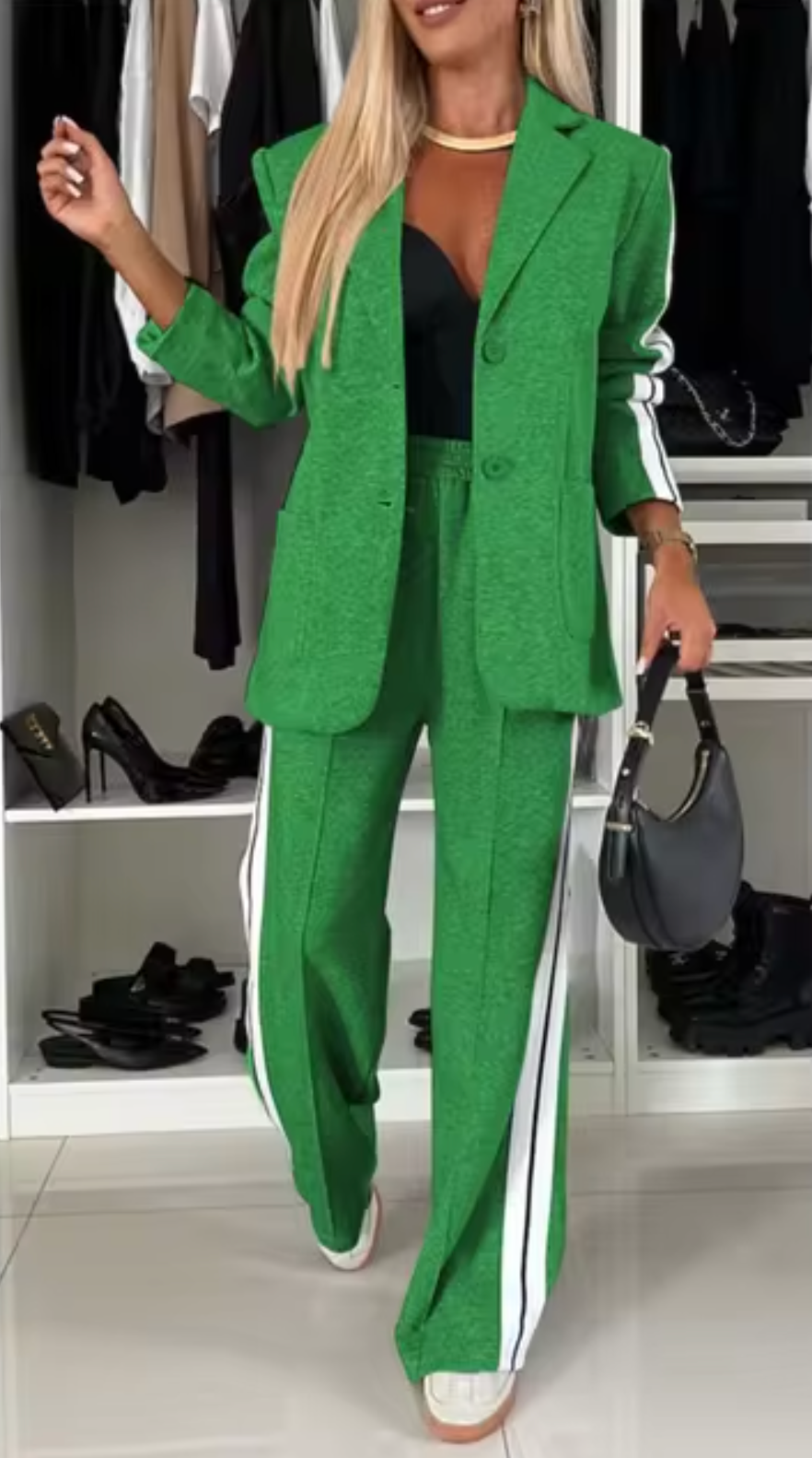 Nadia | Elegant cotton blazer and trousers set