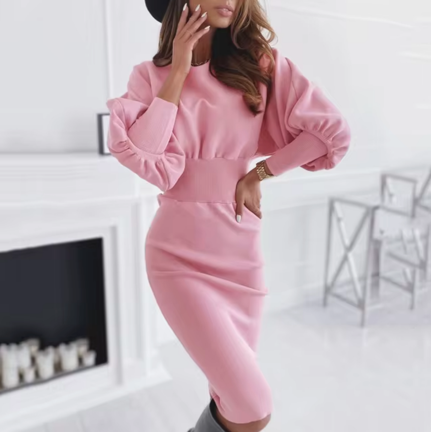 Margarita | Elegant dress with puff sleeves