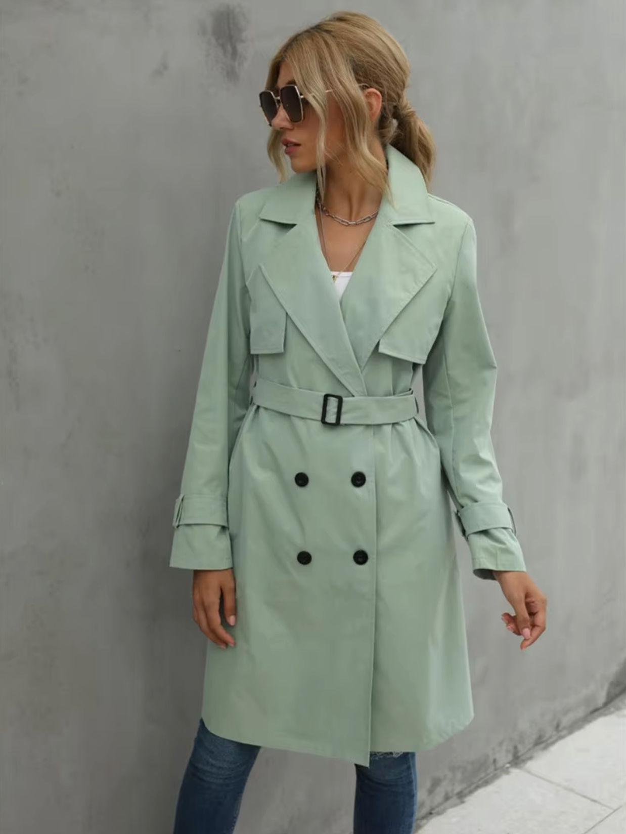 Geraldine | Casual long sleeve trench coat