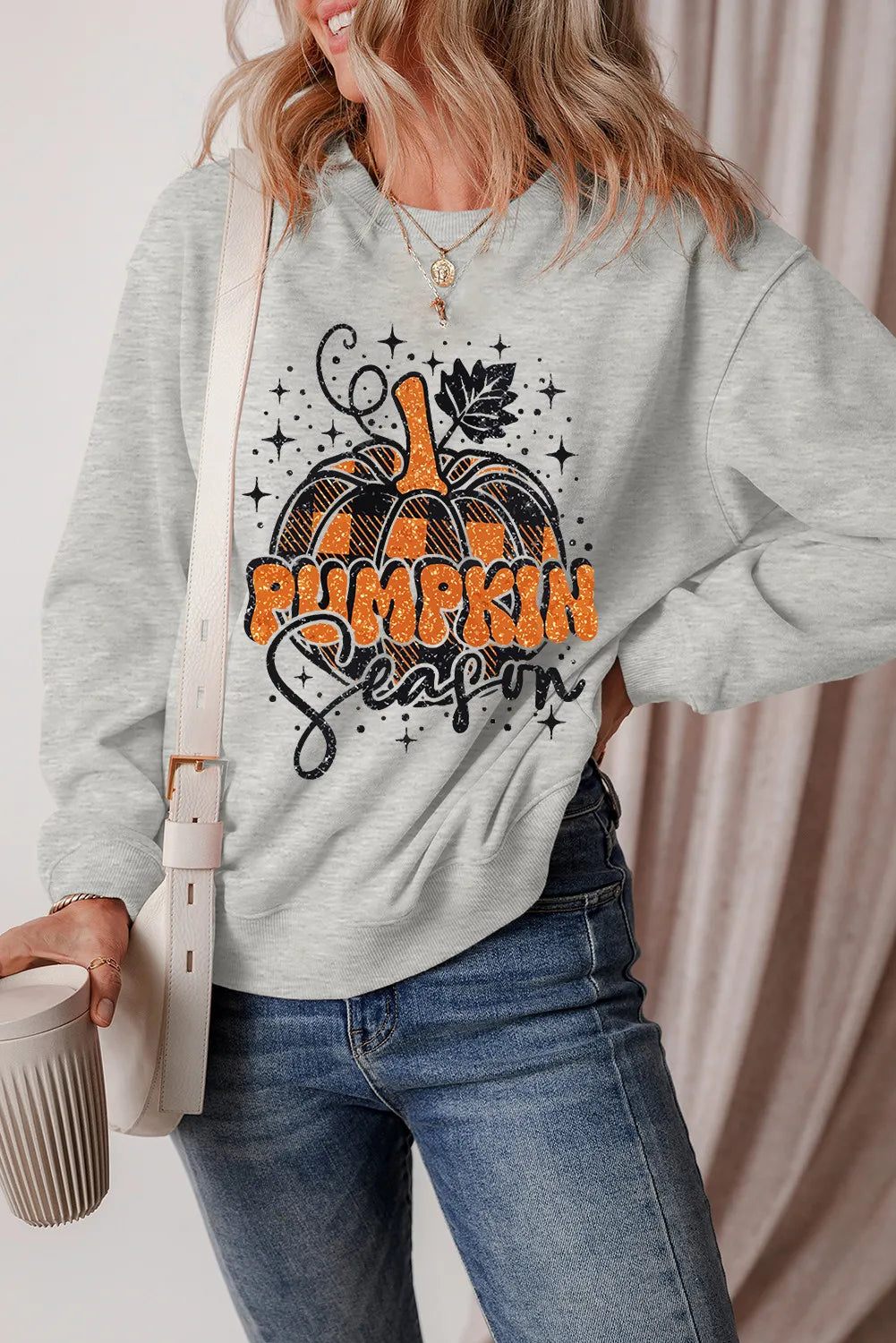 Ilona | Graphic crew neck long sleeve sweatshirt
