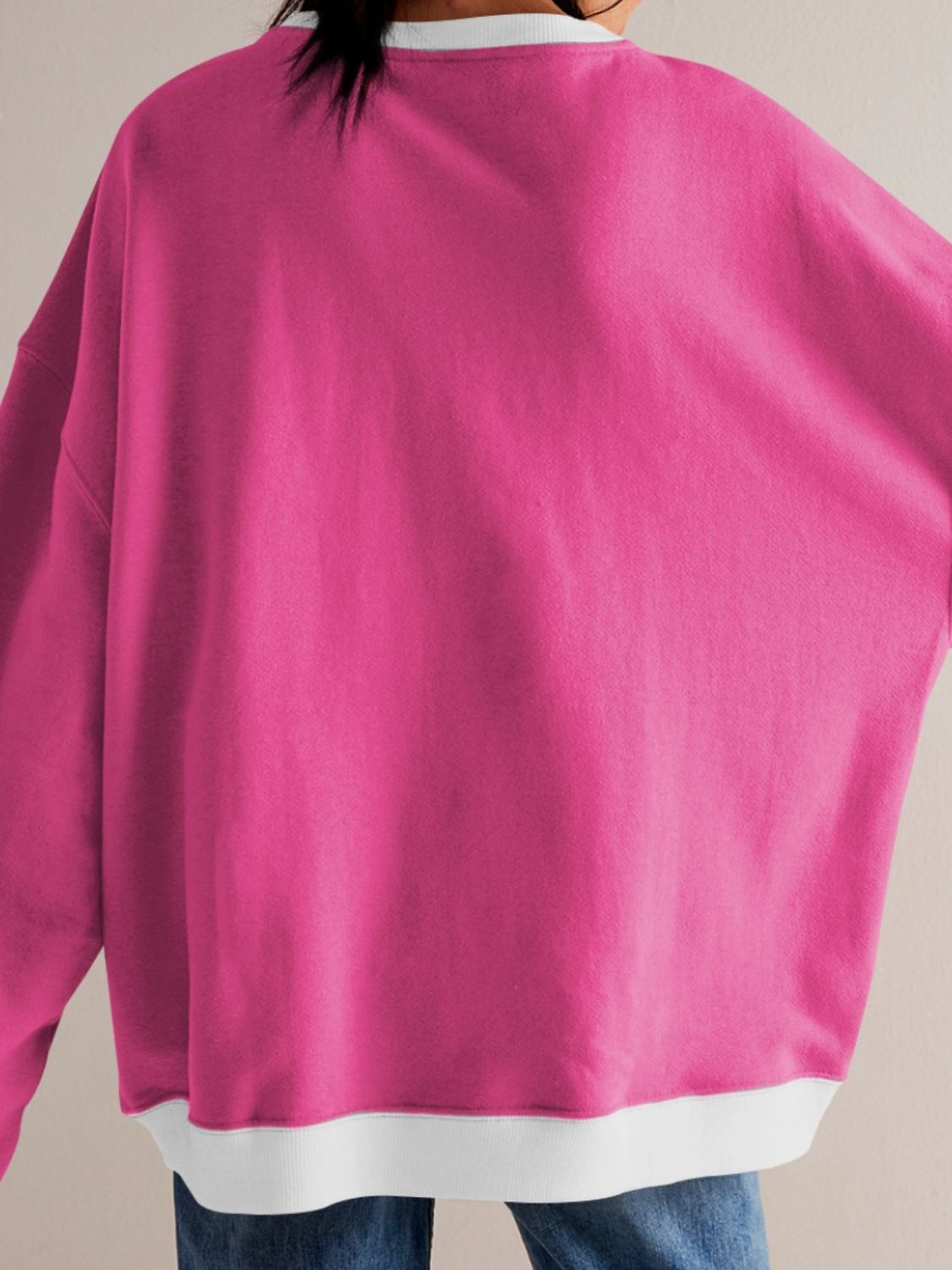 Ilona | Contrasting long-sleeved sweatshirt with dropped shoulders