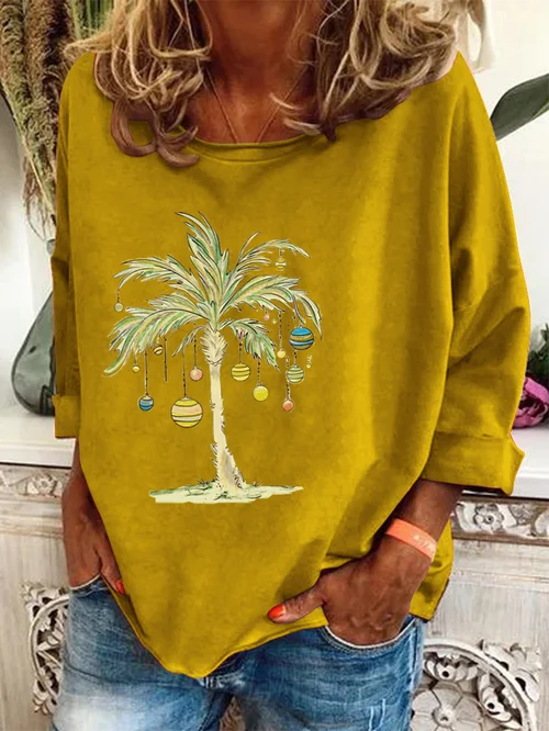 Justina | Casual coconut print Christmas top for women