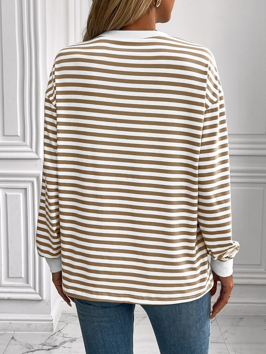 Constance | Ivy Lane striped long sleeve crew neck sweatshirt