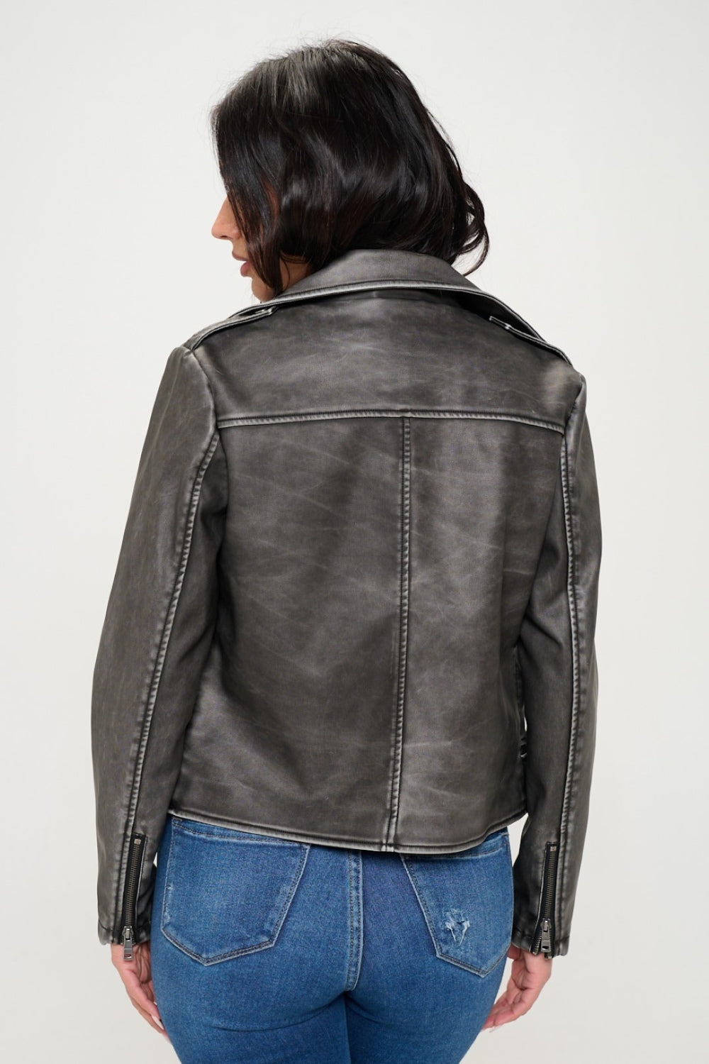 Mareike | Biker jacket with zip and belt