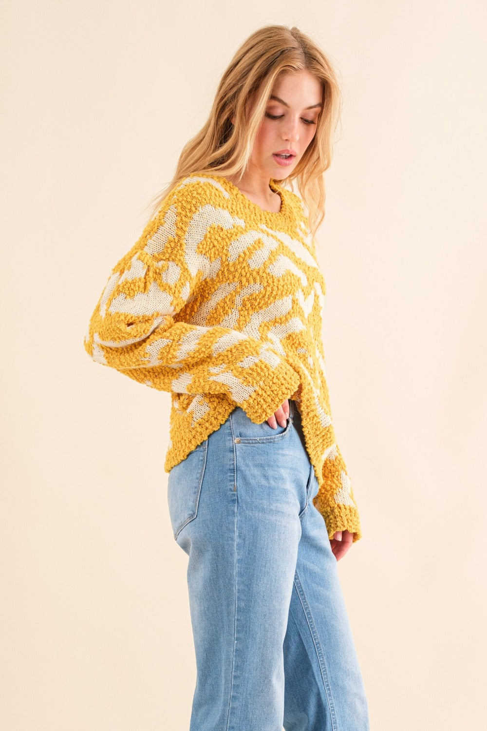 Anke | And the Why textured contrast sweater in full size