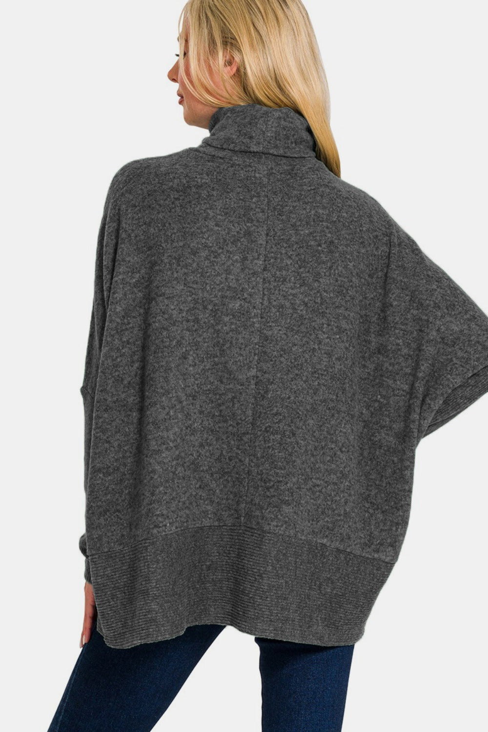 Bianca | Full size Zenana turtleneck sweater in brushed melange from Hacci