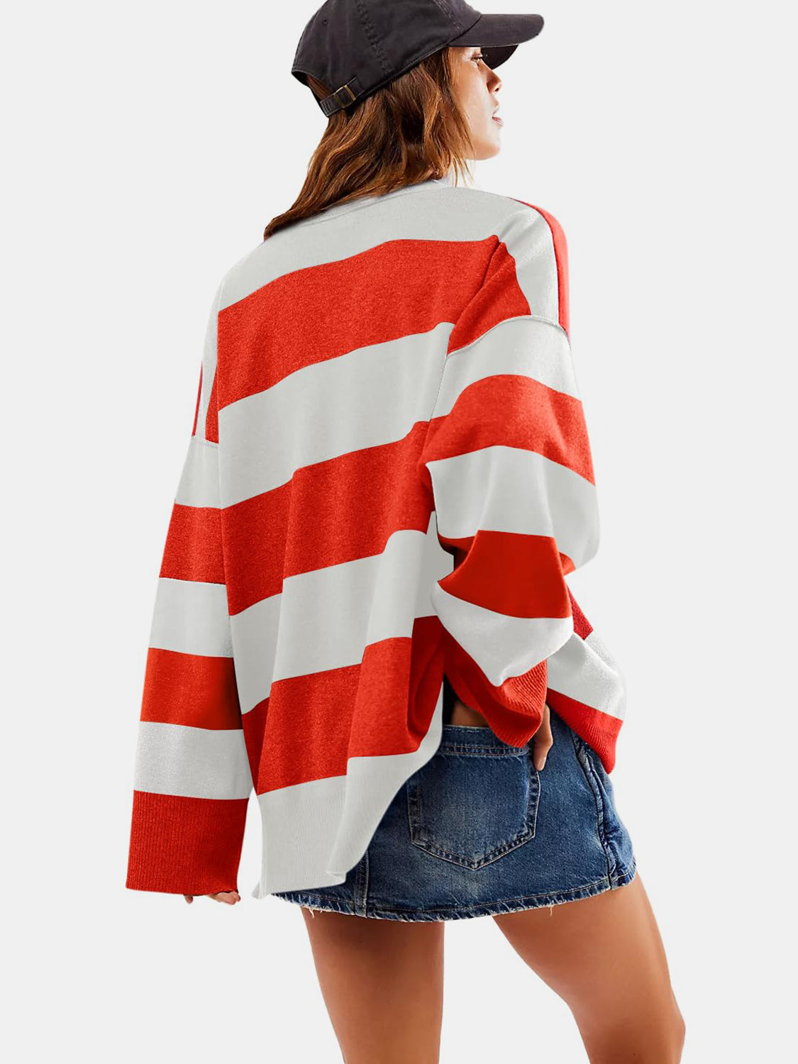 Lidia | Color block half zip sweater with long sleeves