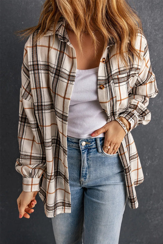 Gabriela | Checked high-low jacket with slit