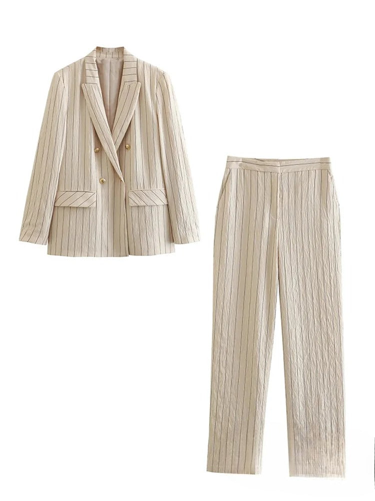 Silvia | Striped blazer and pants set