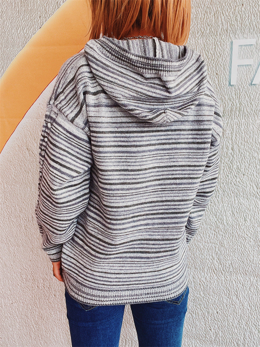 Zoe | Striped long sleeve hoodie