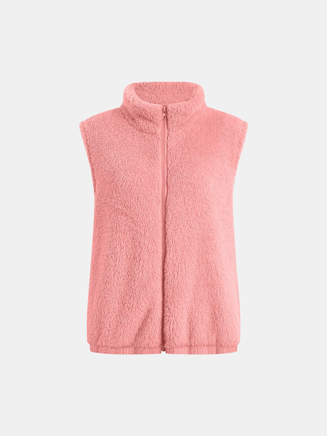 Leonor | Fluffy vest coat with zip closure and full size pockets