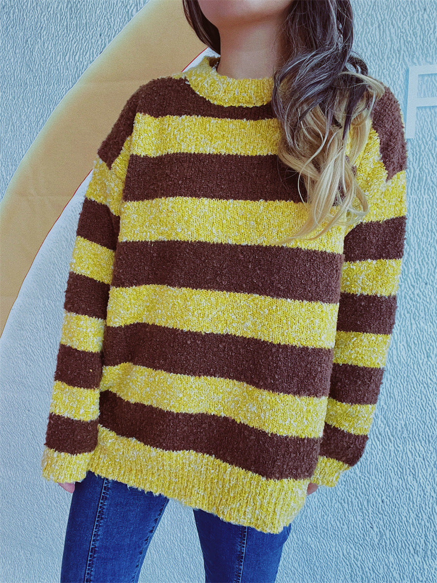 Katja | Striped long-sleeved sweater with a crew neck