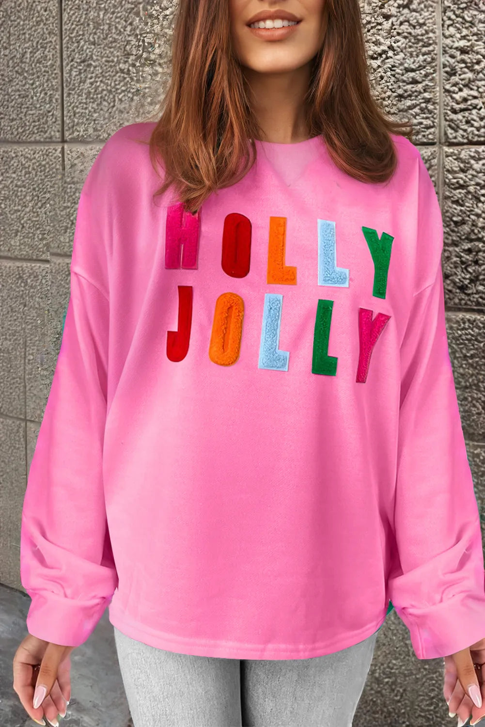 Hannelore | HOLLY JOLLY crew neck long sleeve top