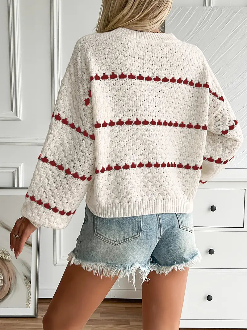 Greta | Elegant knitted sweater with a crew neck