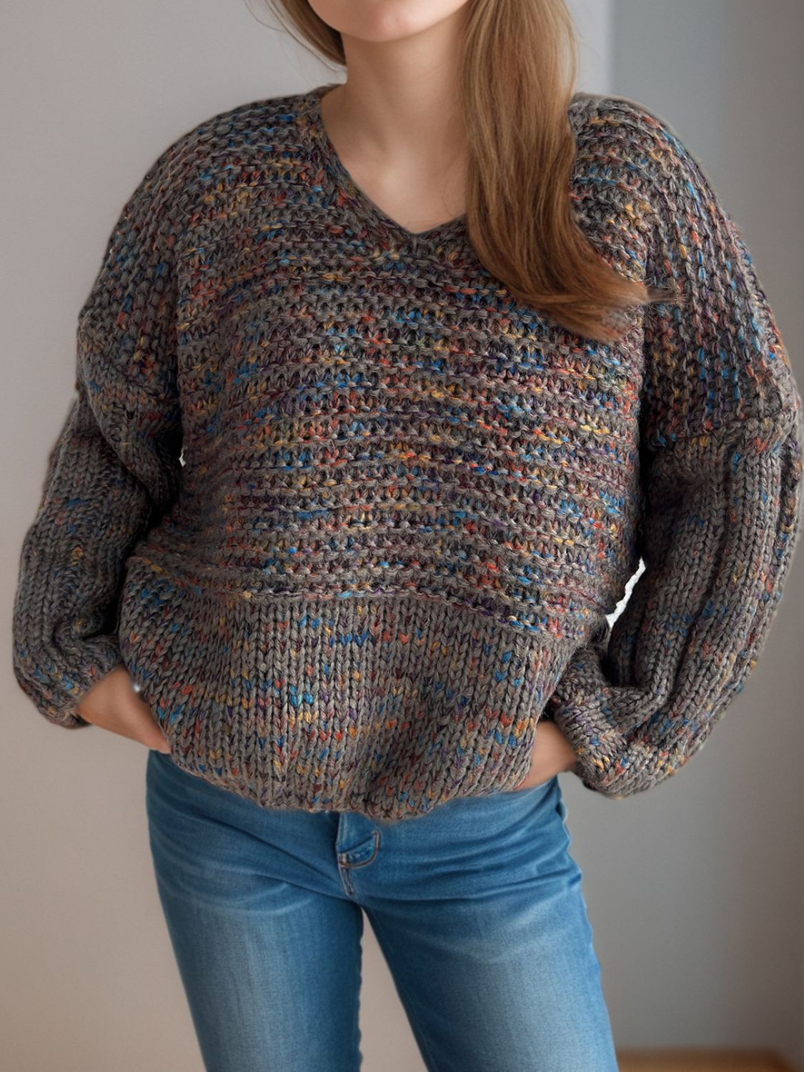 Iliana | Long-sleeved sweater with low shoulders