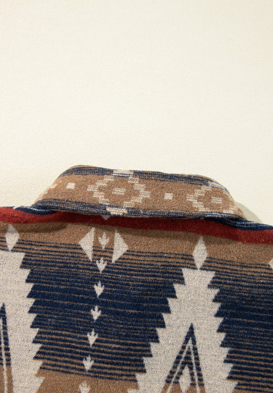 Natividad | Long-sleeved sweatshirt with a geometric half-button pattern