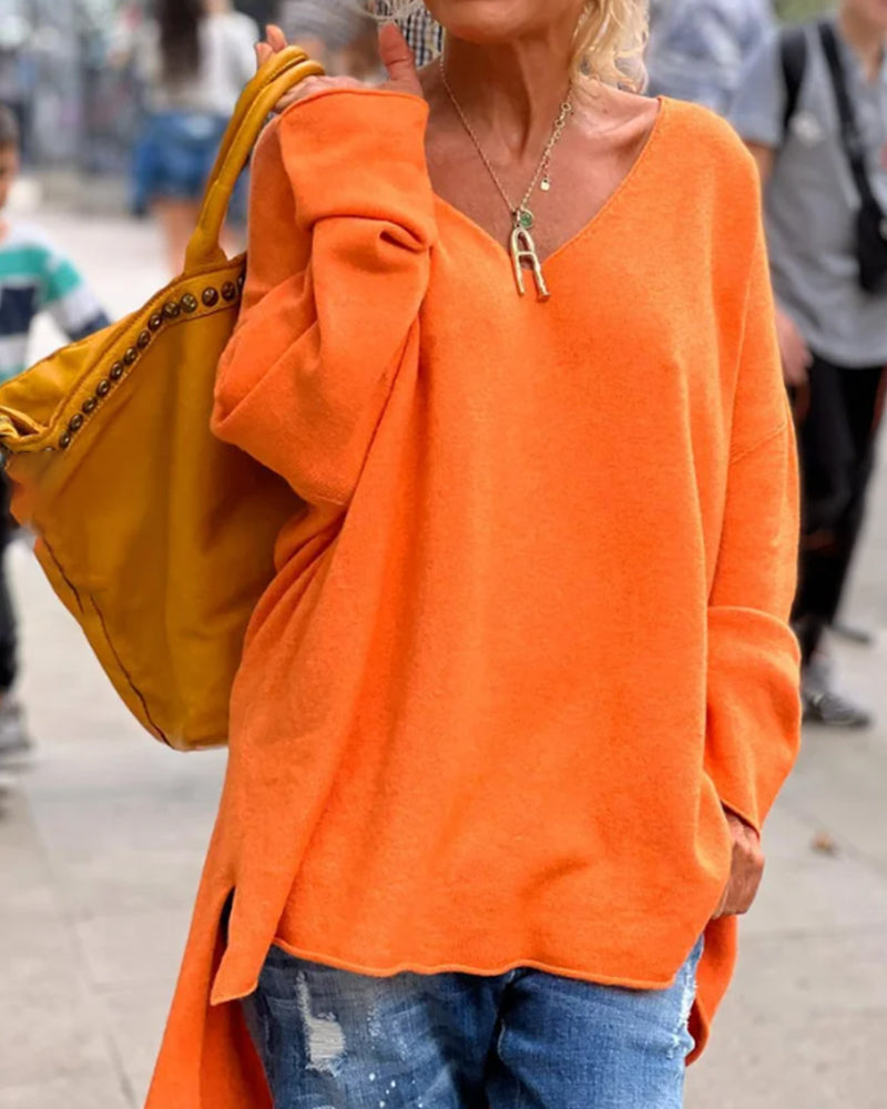 Edna | Fashionable loose V-neck sweater