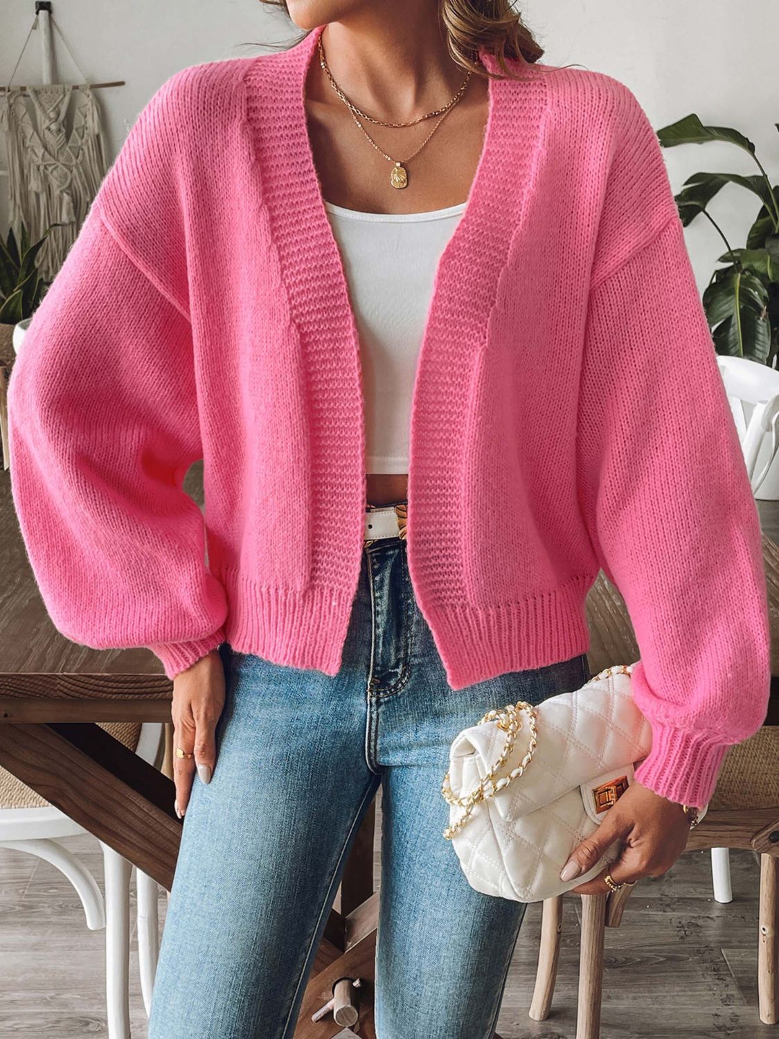 Geraldine | Long sleeve open front cardigan