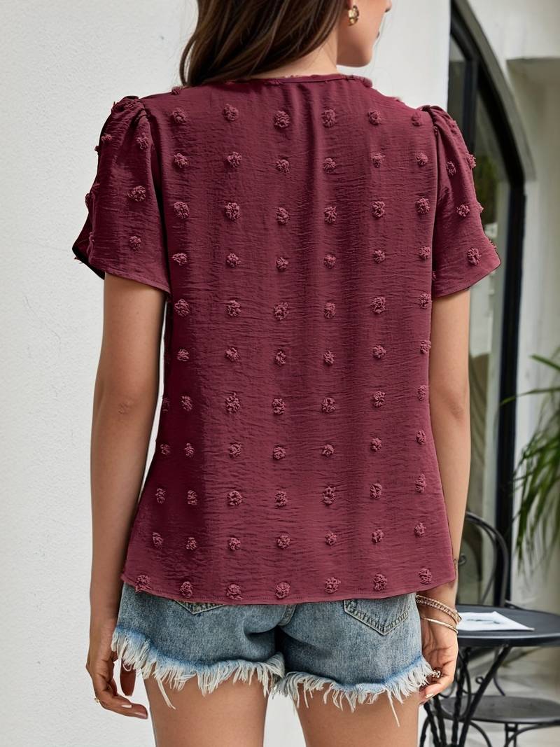 Mónica® | Swiss Dot Blouse With Petal Sleeves