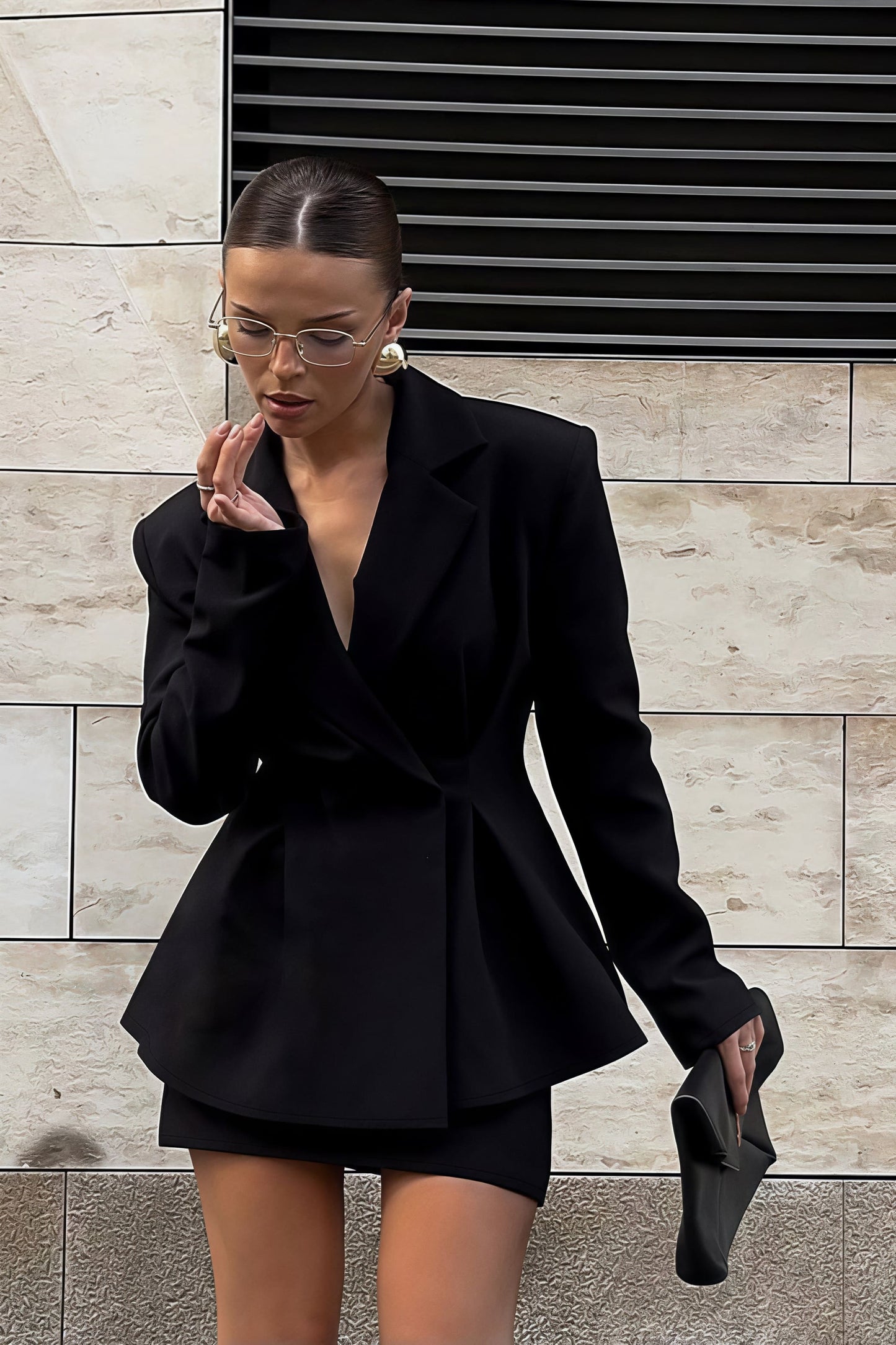 Elegant Slim Waist Elegant Two Piece Bodycon Skirt Blazer