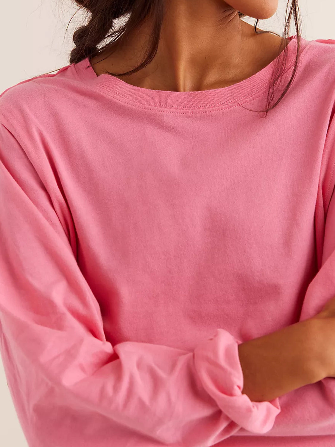 Julia | Long sleeve, cropped crew neck t-shirt