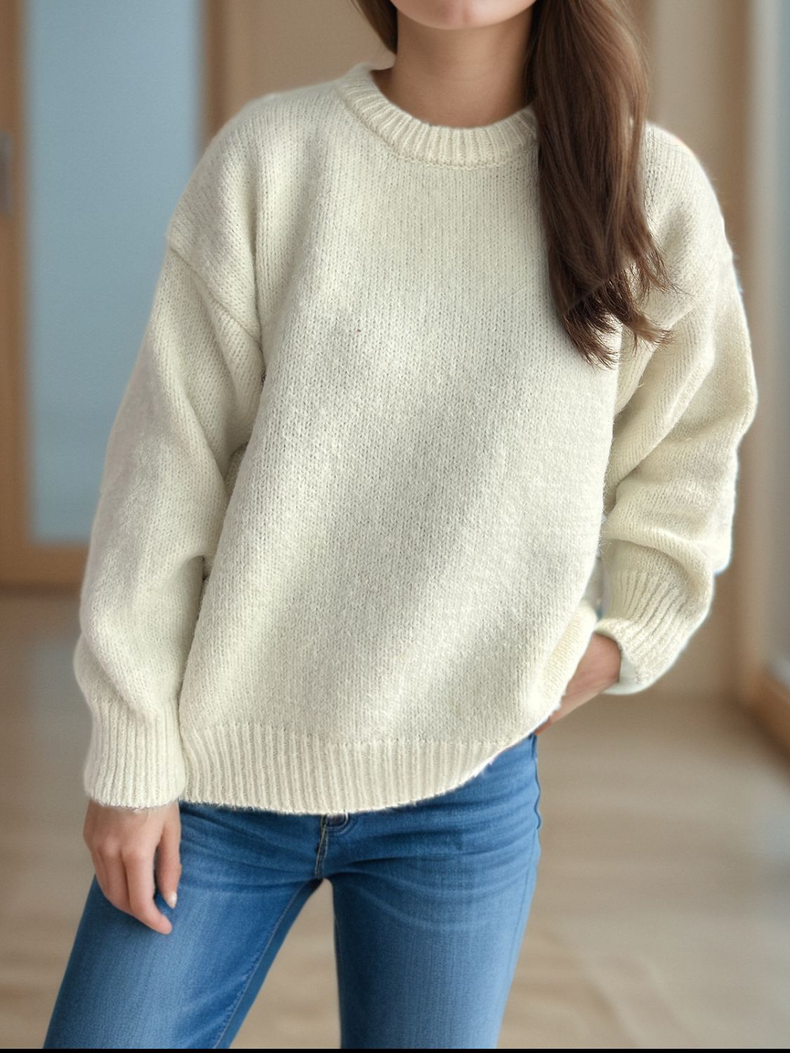 Hortensia | Crew neck sweater with long sleeves