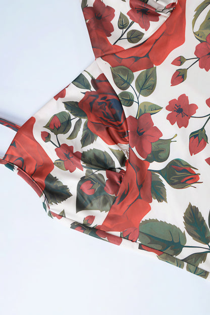 Floral Print Cami Bodycon Maxi Skirt Set