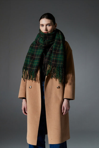 Plaid Fringe Scarf