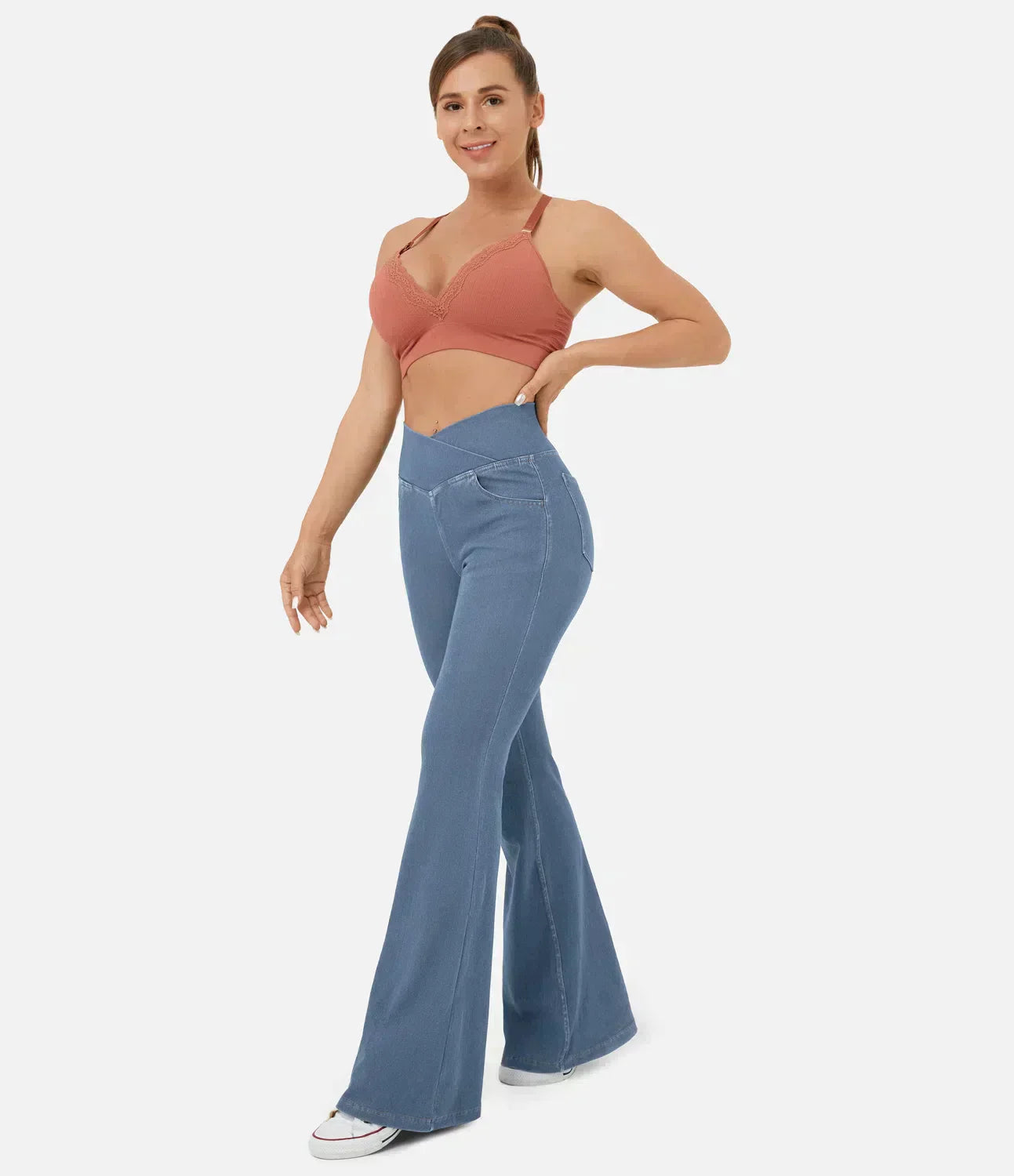 Juana® | Women's high-waisted retro flare pants with crossover waistband
