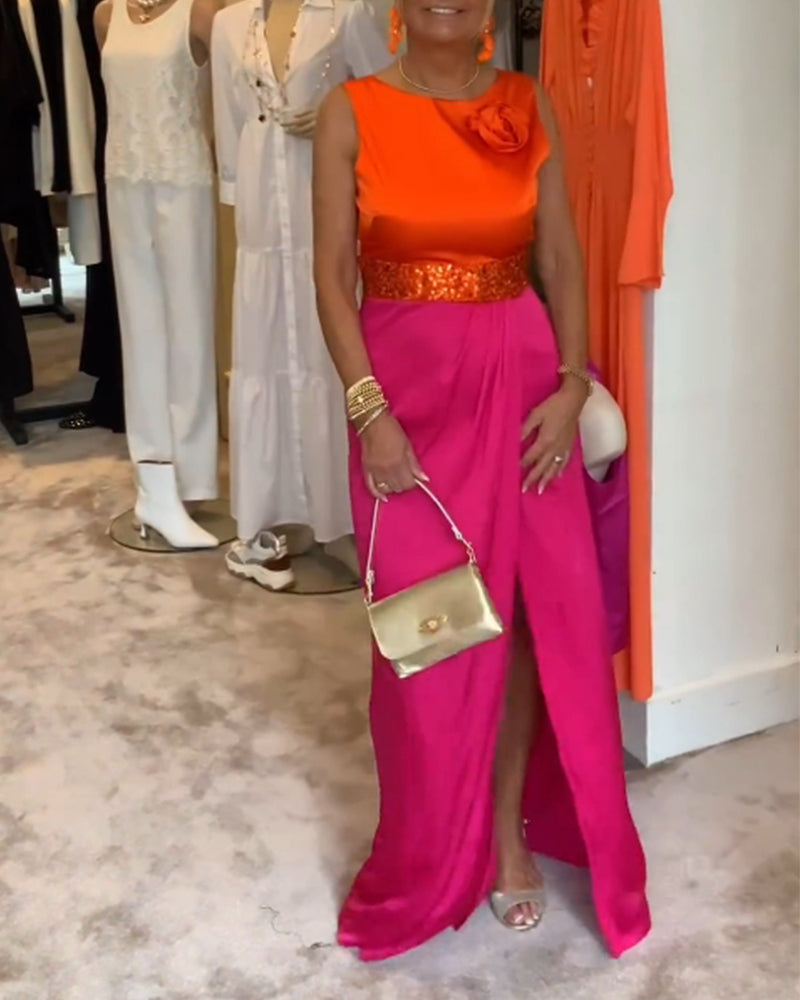 Esmeralda® | Two-Tone Sleeveless Dress