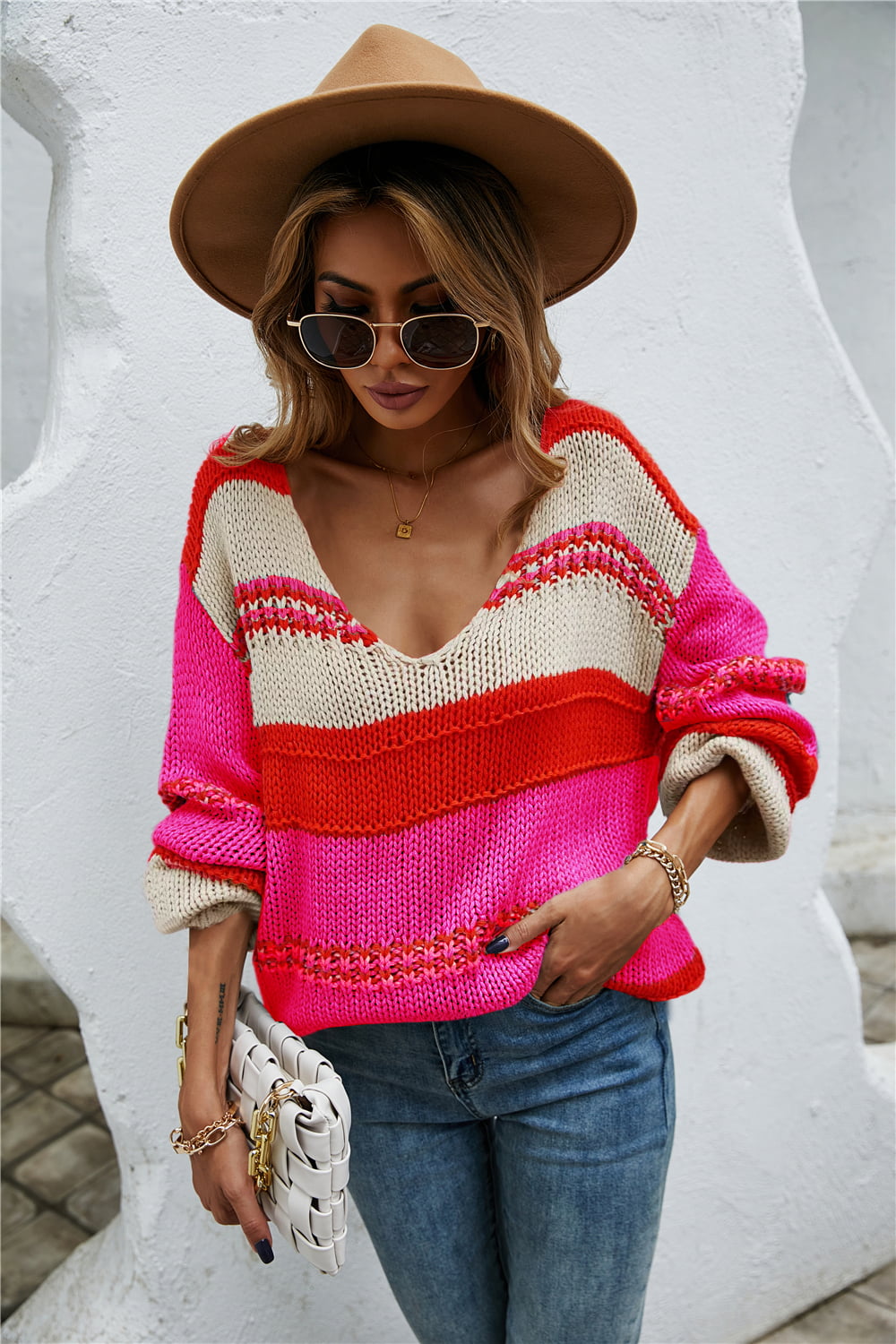 Johanna | Color block scoop neck sweater