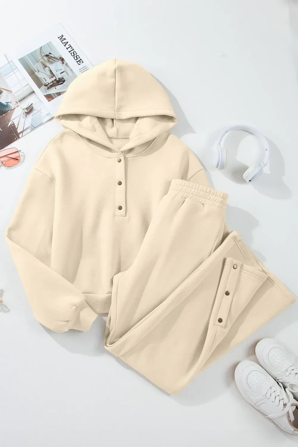 Lena | Active long-sleeve hooded top and pants set