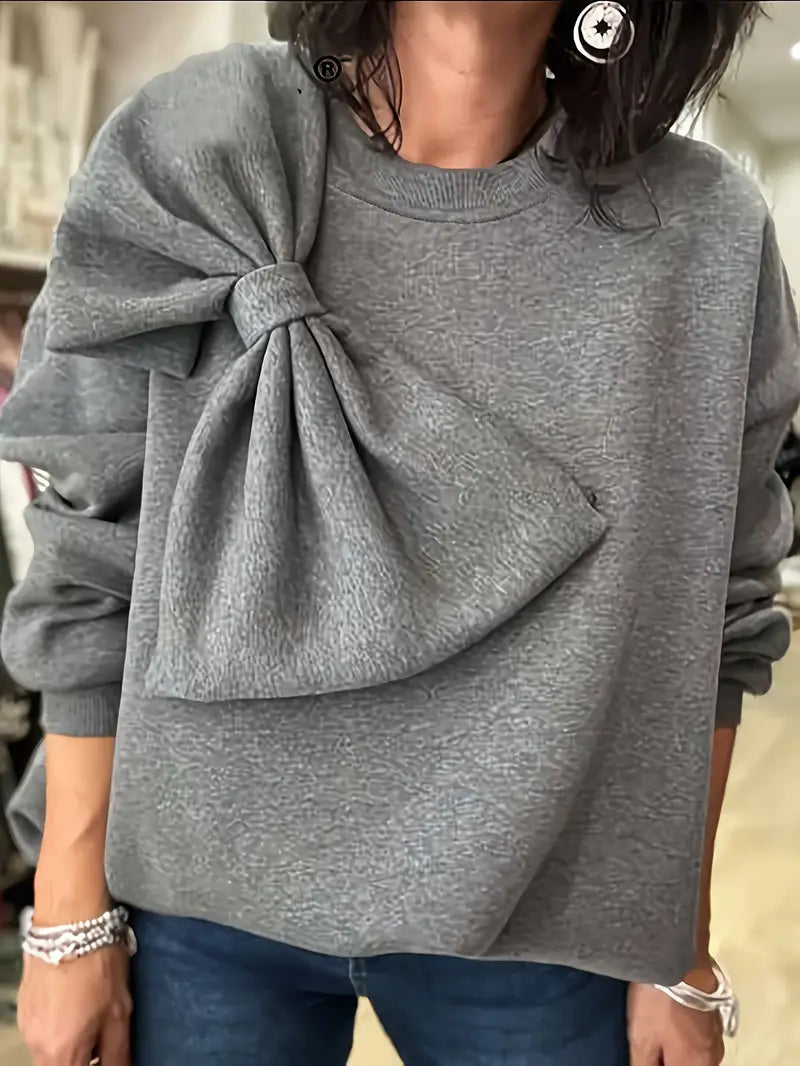 Nicole® | Oversized Cotton Sweater With Bow