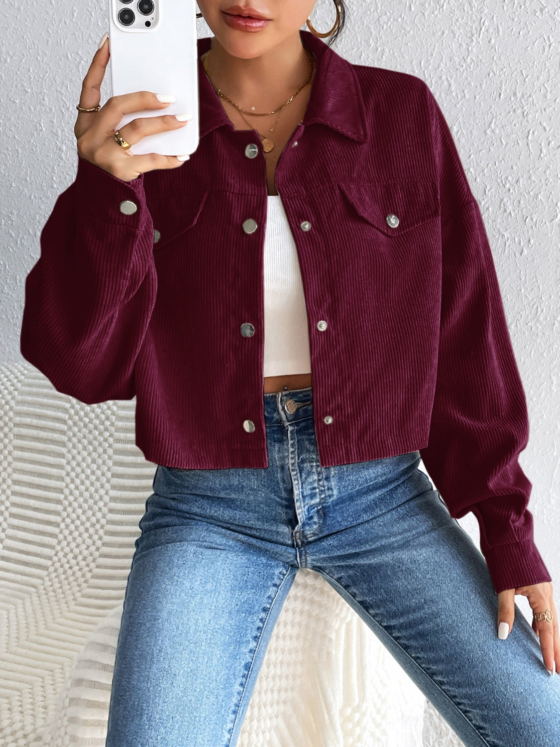 Constance | Long sleeve jacket with snap fastening