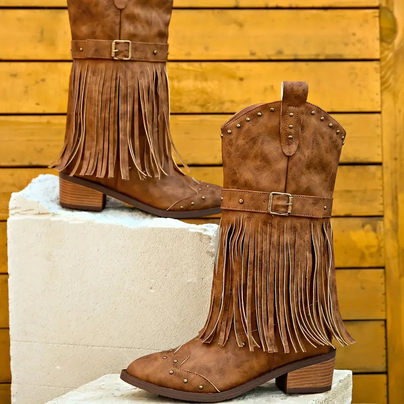Alejandra | Robust cowboy boots with a chunky heel