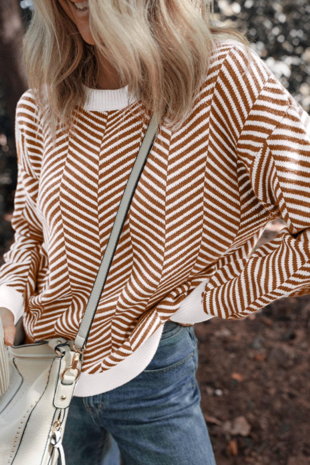 Silvia | Striped long-sleeved sweater with a crew neck