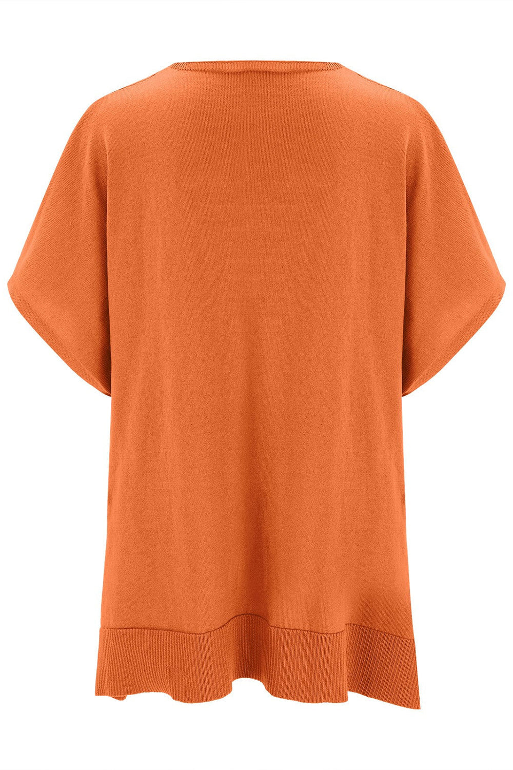 Erika | Slit knit top with V-neck and half sleeves