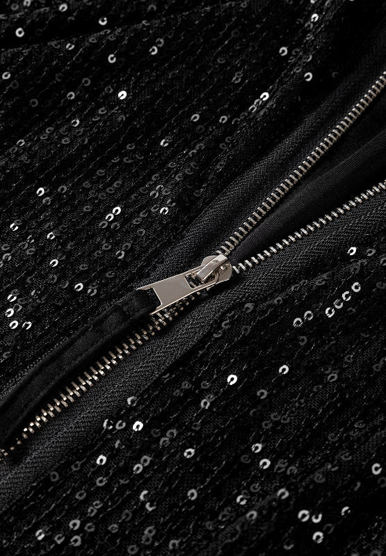 Nina | Long sleeve jacket with sequins and zip
