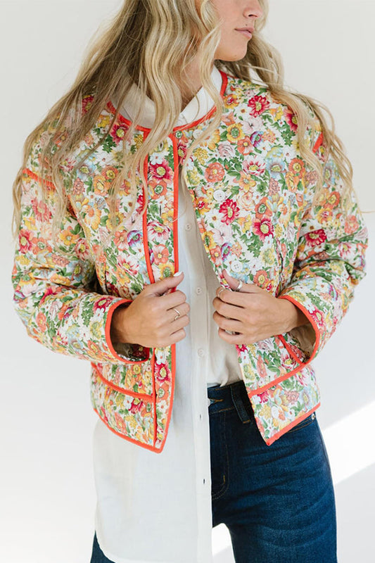 Vanessa | Floral winter coat with buttons and long sleeves