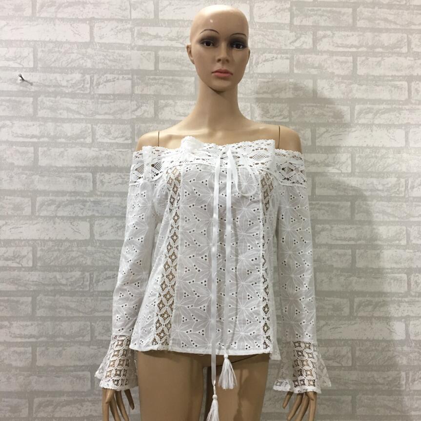 Irina® | Women'S Blouse With Off-Shoulder Design And Delicate Crochet Pattern