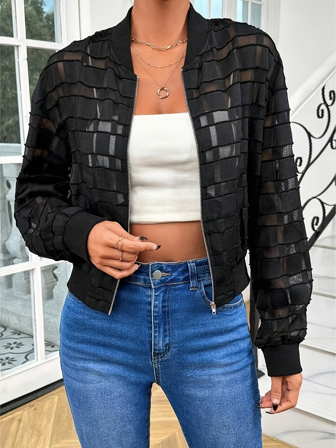 Valeria | Outerwear with baseball collar and zip fastening