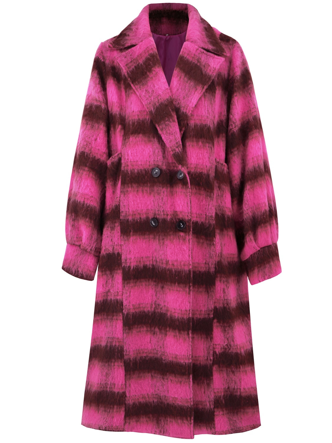 Rocio | Contrasting double breasted long sleeve coat