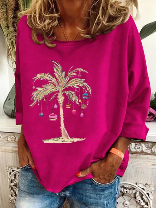 Justina | Casual coconut print Christmas top for women