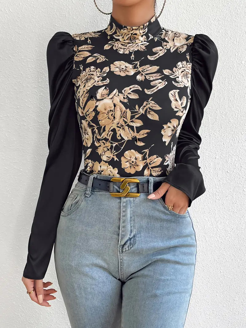 Ginevra® | Satin Blouse With Puff Sleeves