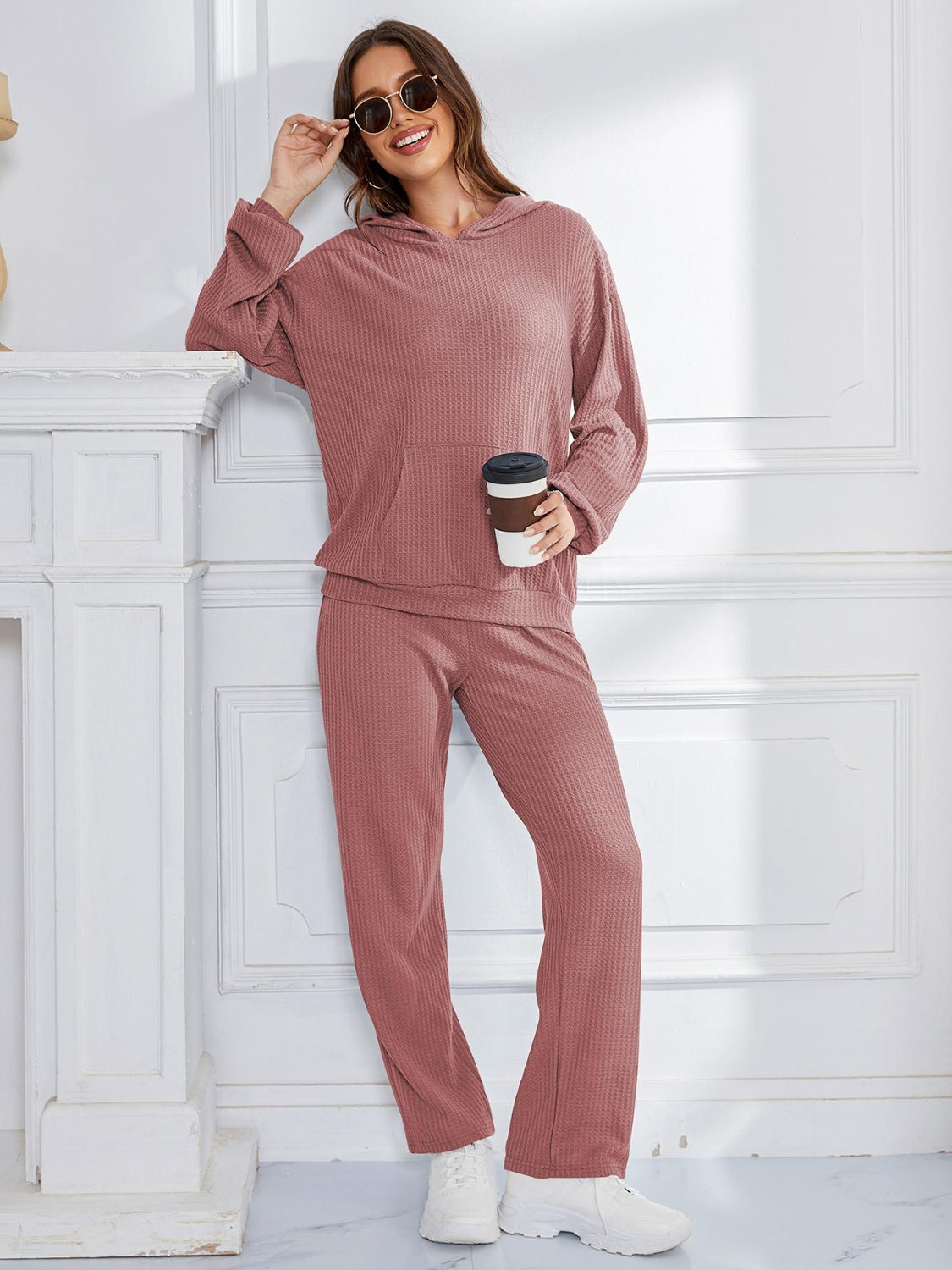 Zahira | Long-sleeved hoodie and drop-shoulder trousers set