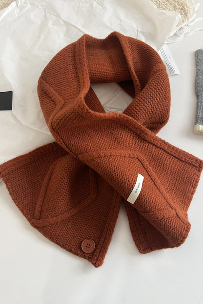 100% Wool Buttoned Convertible Scarf