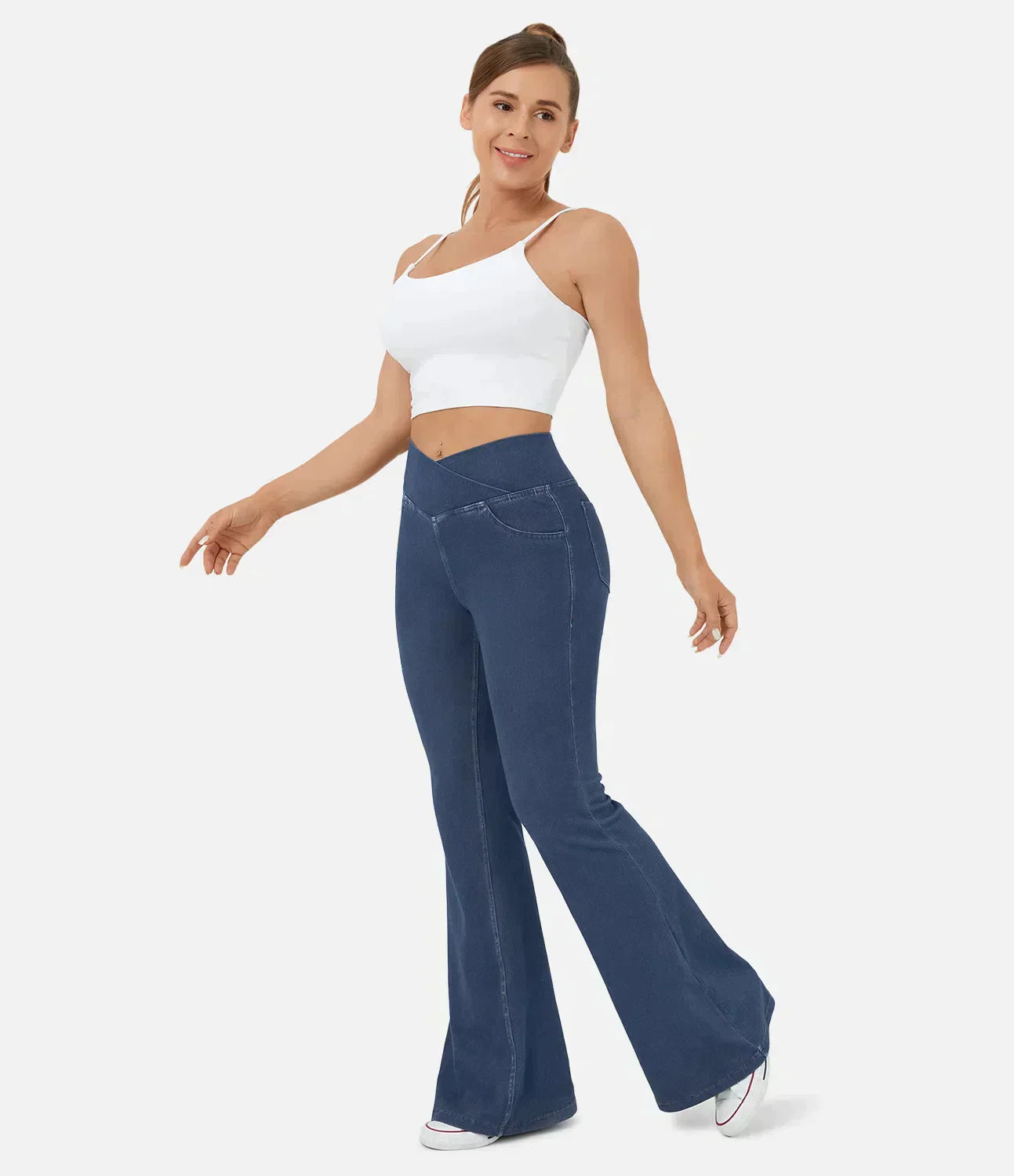 Juana® | Women's high-waisted retro flare pants with crossover waistband