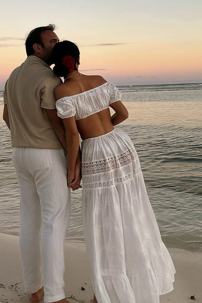 Pure Desire Crop Camisole High - Waist Skirt Set